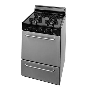 Premier 24 in. 2.9 cu. ft. Oven Freestanding Gas Range with 4 Sealed Burners - White, , hires