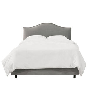 Skyline Furniture Nail Button Twin Size Bed in Linen - Grey, Grey, hires