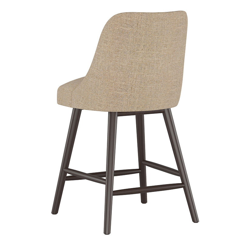 Skyline Furniture Modern Mid Century Counter Stool in Linen Fabric - Sandstone, , hires