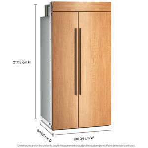 KitchenAid 42 in. 25.5 cu. ft. Built-In Counter Depth Side-by-Side Refrigerator with Ice Maker - Custom Panel Ready, Custom Panel Required, hires