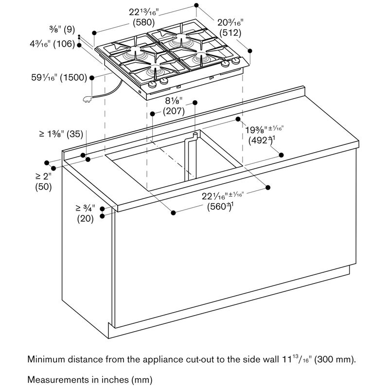 Gaggenau Vario 200 Series 24 in. 4-Burner Natural Gas Cooktop with Simmer Burner - Stainless Steel, , hires