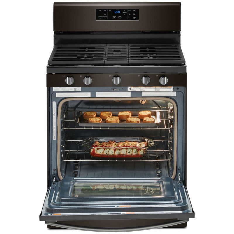 Whirlpool 30 in. 5.0 cu. ft. Oven Freestanding Gas Range with 5 Sealed Burners - Black with Stainless Steel, Black with Stainless Steel, hires