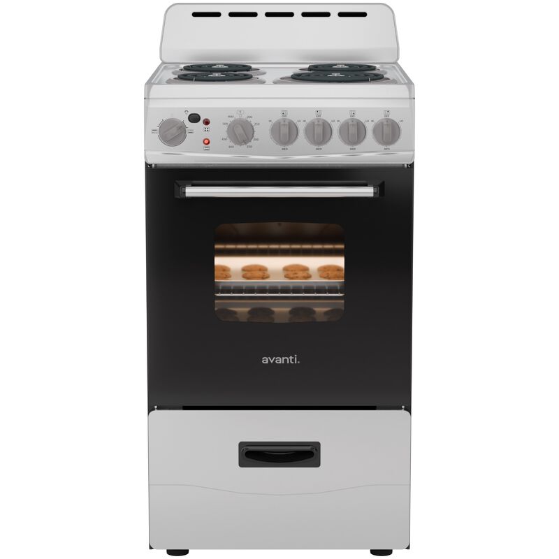 Avanti 20 in. 2.1 cu. ft. Electric Range with Coil Burners - Stainless Steel, , hires