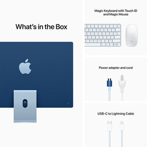 Apple iMac 24" (Mid 2021) with Apple M1, 4.5K Retina Display, 8GB RAM, 256GB SSD, Apple 8-core GPU, MacOS Big Sur - Blue, , hires