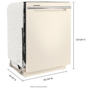 Whirlpool 24 in. Top Control Dishwasher with 47 dBa Sound Level, 3rd-Rack & Pocket - Biscuit, , hires