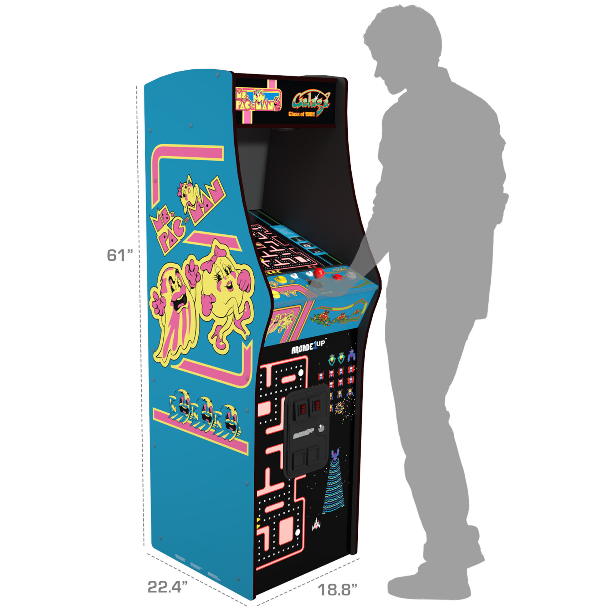 Arcade1Up Ms. PAC-MAN & GALAGA Class of 81 Deluxe Arcade Game
