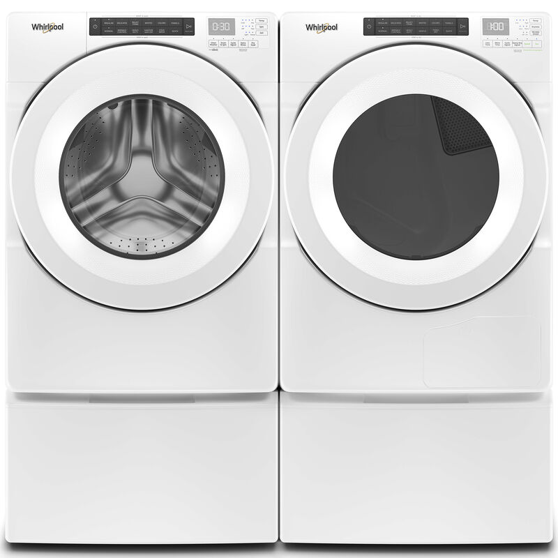 Whirlpool 27 in. 4.3 cu. ft. Closet-Depth Stackable Front Load Washer with Sanitize with Oxi - White, , hires