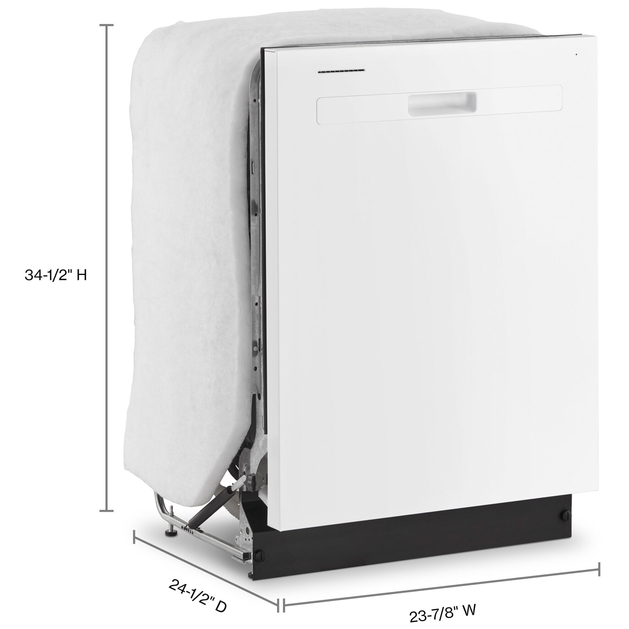 Whirlpool 24 in. Built In Dishwasher with Top Control 55 dBA Sound Level 12 Place Settings 4 Wash Cycles Sanitize Cycle White P.C. Richard Son