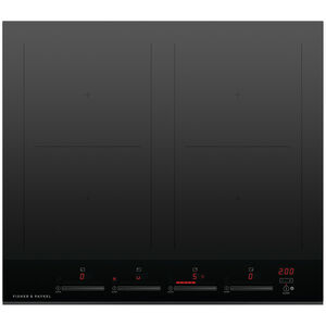 Fisher & Paykel Series 9 24 in. 4-Burner Induction Cooktop with SmartZone, Simmer Burner and Power Burner - Black, , hires