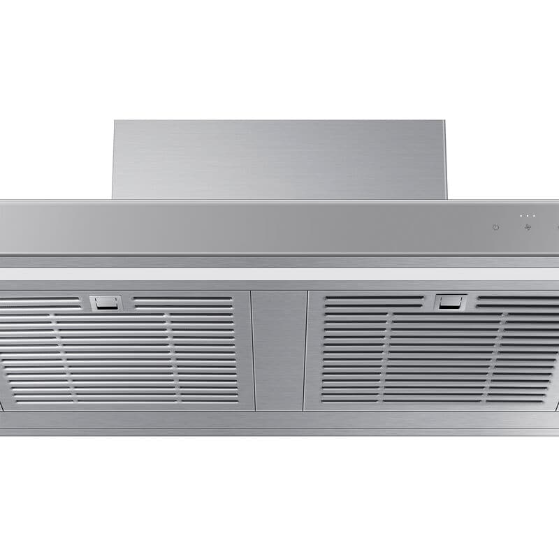 Samsung 30 in. Chimney Style Smart Range Hood with 4 Speed Settings, 630 CFM & 1 LED Light - Clean Gray, , hires