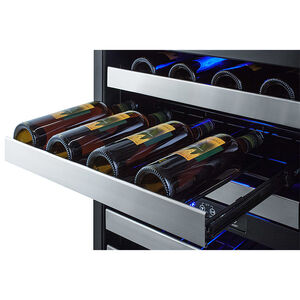 Summit Classic Collection 24 in. Compact Built-In or Freestanding Wine Cooler with 46 Bottle Capacity, Dual Temperature Zones & Digital Control - Custom Panel Ready, , hires