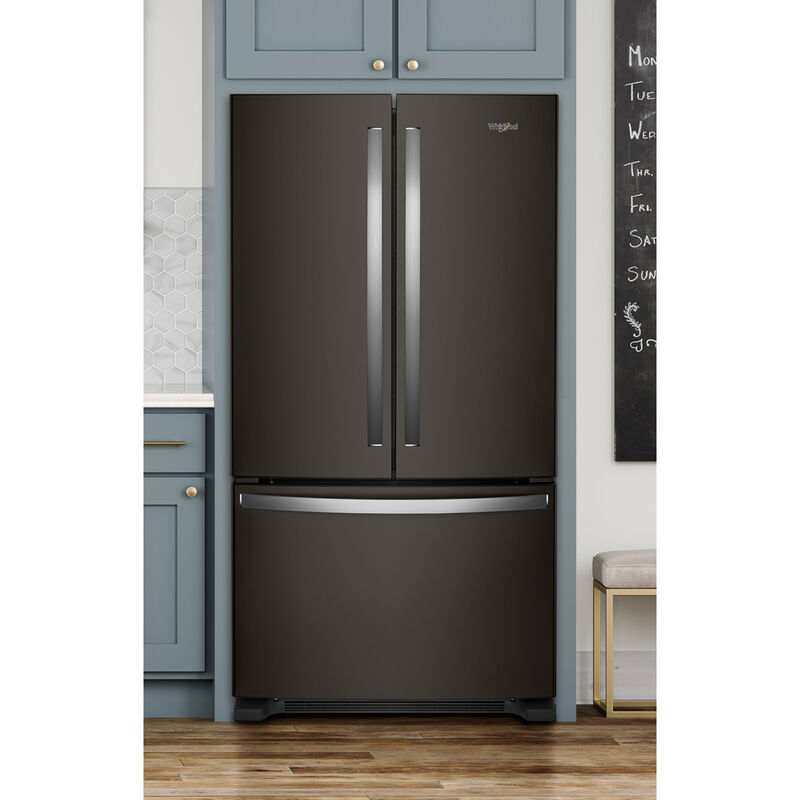 Whirlpool 36 in. 20 cu. ft. Counter Depth French Door Refrigerator with Internal Water Dispenser - Fingerprint resistant Black Stainless, Fingerprint Resistant Black Stainless, hires