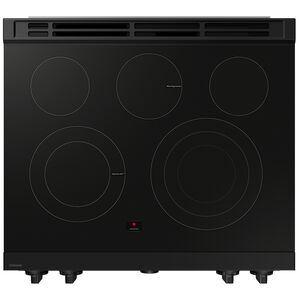 Samsung Bespoke 30 in. 6.3 cu. ft. Smart Air Fry True European Convection Slide-In Electric Range with Smoothtop Burners - Matte Black Steel, , hires