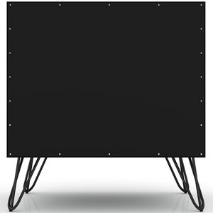 Manhattan Comfort Rockefeller Mid-Century Modern 2-Drawer Nightstand Black, Black, hires