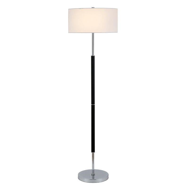 Hudson & Canal Simone Floor Lamp - Matte Black and Polished Nickel, , hires