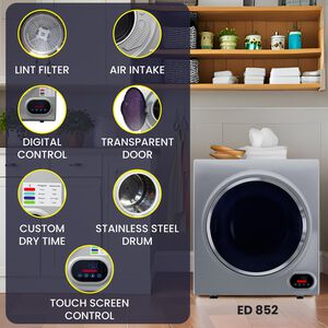 Equator 24 in. 1.6 cu. ft. Electric Front Load Laundry Center with Pet Cycle, Sanitize Cycle & Sensor Dry - Silver, Silver, hires