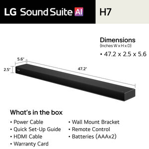 LG Sound Suite 5.1.3 Channel Dolby Atmos Smart Sound Bar with Bluetooth - Black, , hires