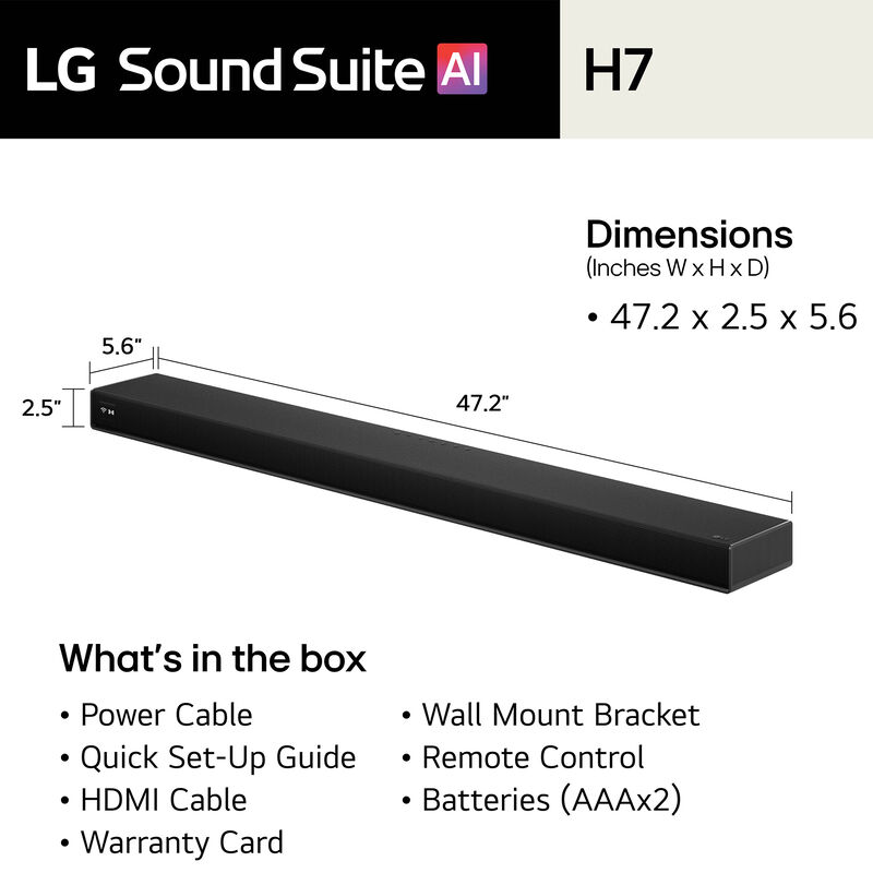 LG Sound Suite 5.1.3 Channel Dolby Atmos Smart Sound Bar with Bluetooth - Black, , hires