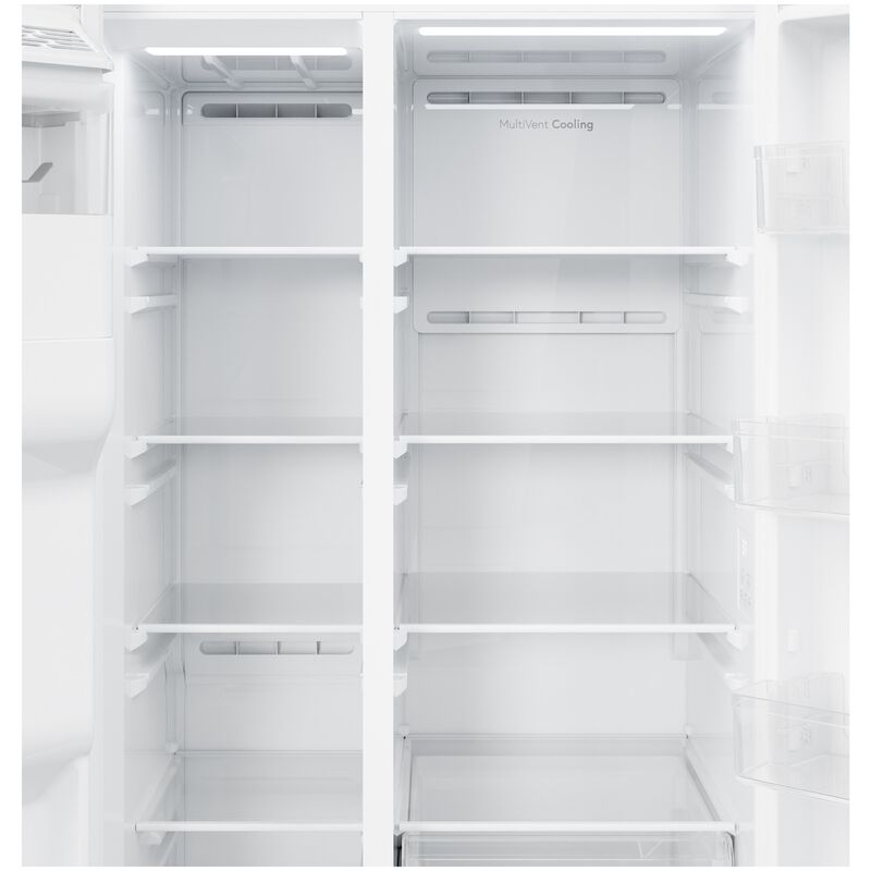 GE 36 in. 23.6 cu. ft. Counter Depth Side-by-Side Refrigerator with Ice & Water Dispenser - White, , hires