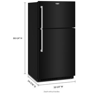 Maytag 33 in. 21.3 cu. ft. Garage-Ready Top Freezer Refrigerator - Black, Black, hires