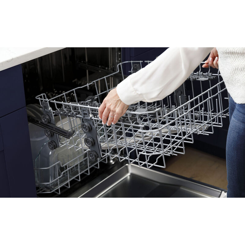 GE 24 in. Top Control Flush-Mount Dishwasher with 52 dBa Sound Level & Dry Boost - Fingerprint Resistant Stainless, Fingerprint Resistant Stainless, hires