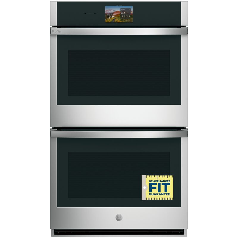 GE Profile 27 in. 8.6 cu. ft. Smart Top Control Electric Double Wall Oven with True European Convection - Stainless Steel, , hires
