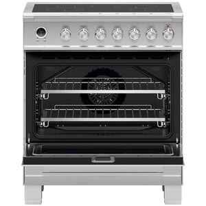 Fisher & Paykel Series 9 Classic 30 in. 3.5 cu. ft. True European Convection Electric Range with 4 Induction Burners - Stainless Steel, , hires