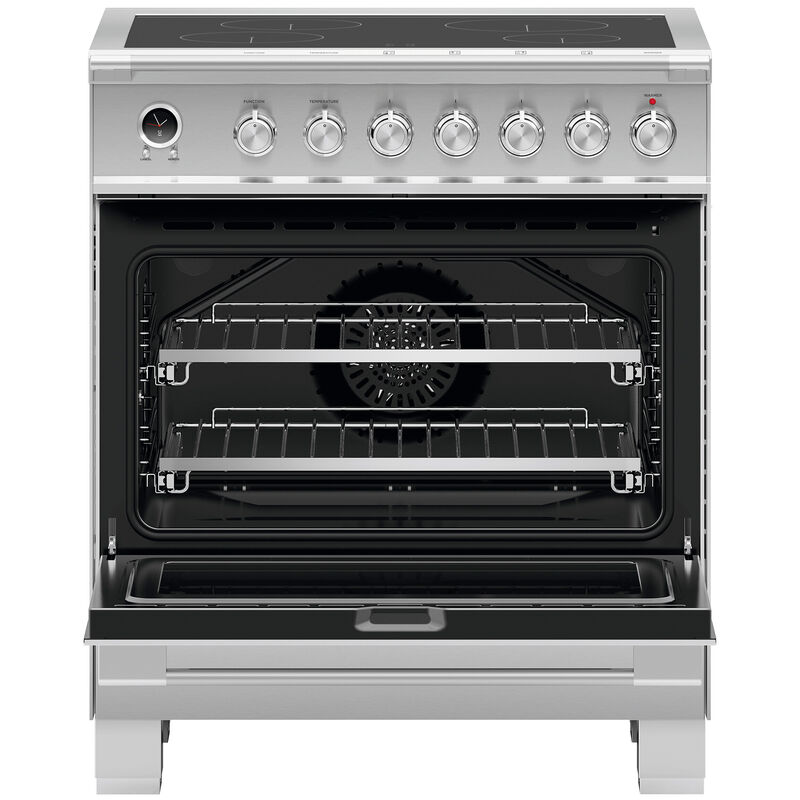 Fisher & Paykel Series 9 Classic 30 in. 3.5 cu. ft. True European Convection Electric Range with 4 Induction Burners - Stainless Steel, , hires