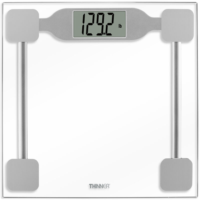 Thinner by Conair Bathroom Scale for Body Weight, Extra-Large Analog Scale  Measures Weight Up to 330 Lbs. in Silver