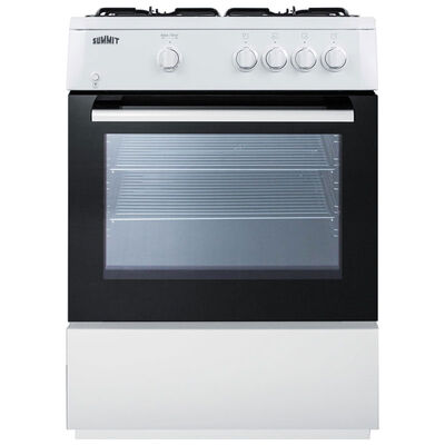 Summit 24 in. 2.5 cu. ft. Oven Slide-In Gas Range with 4 Sealed Burners - White | PRO241G