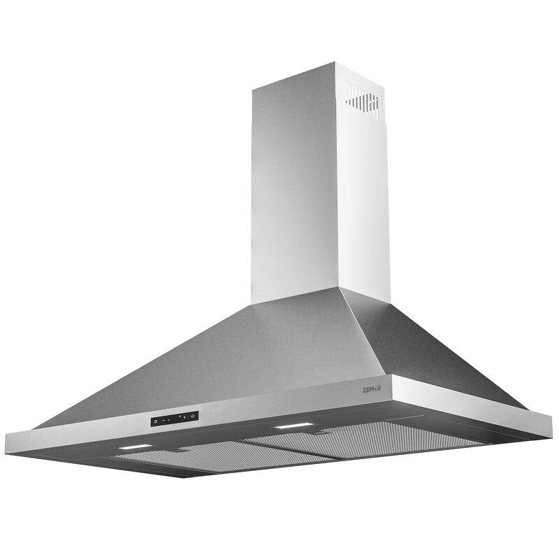 Zephyr 36 in. Chimney Style Range Hood with 4 Speed Settings, 600 CFM & 2 LED Light - Stainless Steel, , hires