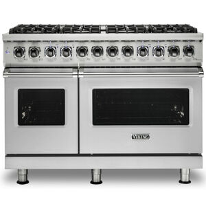 Viking 5 Series 48 in. 7.3 cu. ft. Convection Double Oven Freestanding Dual Fuel Range with 8 Sealed Burners - Stainless Steel, , hires