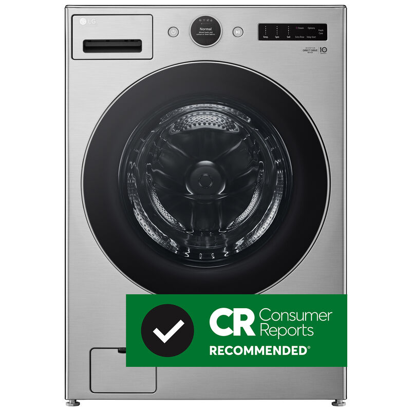 LG 27 in. 4.5 cu. ft. Smart Stackable Front Load Washer with AI DD Built-In Intelligence, TurboWash 360 Technology, Allergiene, Sanitize & Steam Wash Cycle - Graphite Steel, , hires