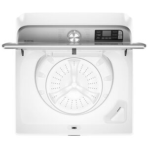 Maytag 27 in. 5.3 cu. ft. Smart Top Load Washer with Extra Power Button & Sanitize with Oxi - White, White, hires