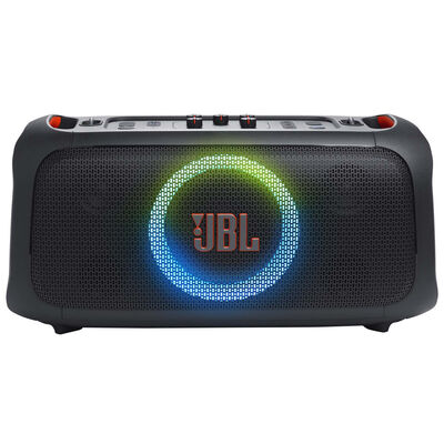 JBL PARTYBOX ON-THE-GO ESSENTIAL Portable Party Speaker with Built-In Lights & Wireless mic - Black | PBOTGES