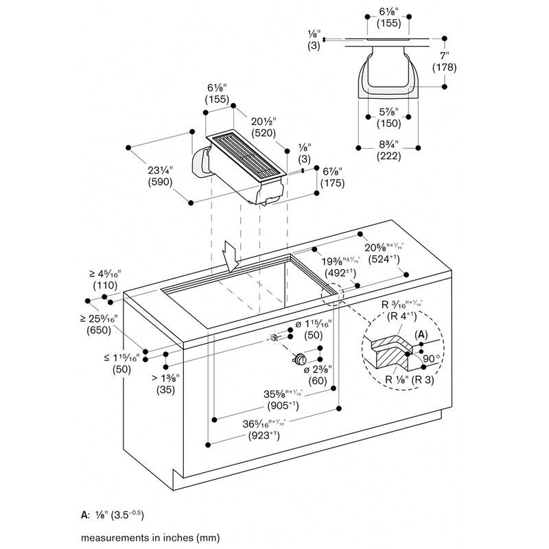Gaggenau Vario 400 Series 6 in. Convertible Downdraft with 3 Fan Speeds - Stainless Steel, , hires