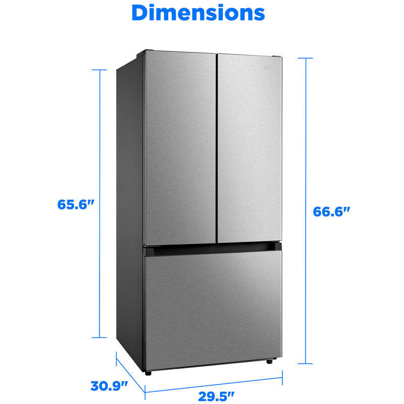 Midea 30 in. 18.4 cu. ft. French Door Refrigerator - Stainless Steel, , hires