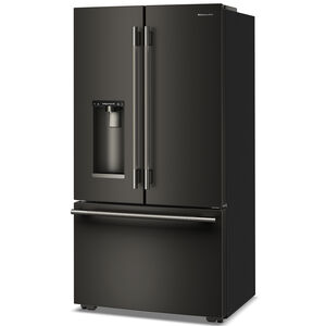 KitchenAid 36 in. 23.1 cu. ft. Smart Counter Depth French Door Refrigerator with Ice & Water Dispenser - Black Ore, Black Ore, hires