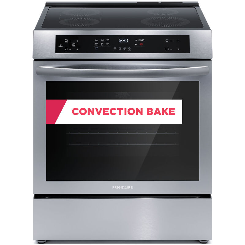 Frigidaire 30 in. 5.3 cu. ft. Standard Convection Electric Range with 4 Induction Burners - Stainless Steel, , hires