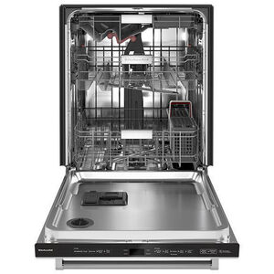 KitchenAid 24 in. Built-In Dishwasher with Top Control, 44 dBA Sound Level, 16 Place Settings, 5 Wash Cycles & Sanitize Cycle - Stainless Steel with PrintShield Finish, Stainless Steel with PrintShield Finish, hires