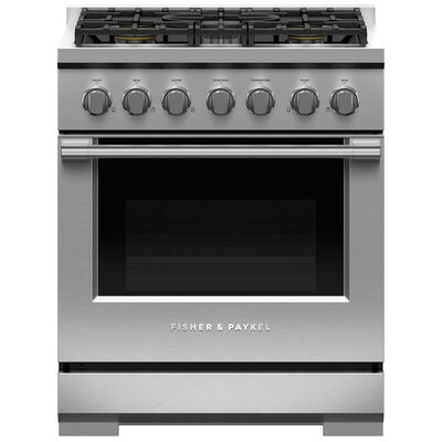 Fisher & Paykel Series 7 30 in. 4.6 cu. ft. Convection Oven Freestanding LP Gas Range with 5 Sealed Burners - Stainless Steel | RGV3305L