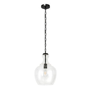 Hudson & Canal Westford Pendant Blackened Bronze and Clear Glass, , hires