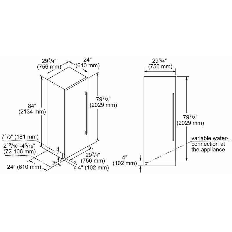 Thermador 30 in. 15.8 cu. ft. Built-in Smart Double-Drawers Upright Freezer with Ice-Maker & Adjustable Shelves - Custom Panel Ready, , hires