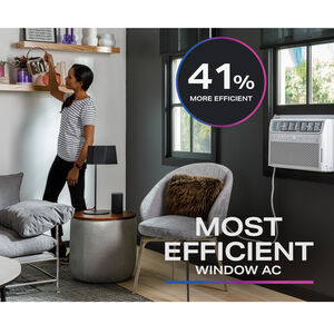 GE Profile 10,100 BTU Smart Energy Star Window Air Conditioner with Inverter & 4 Fan Speeds - White, , hires
