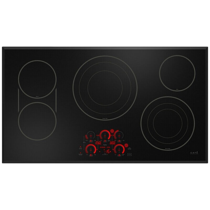 Cafe 36 in. 5-Burner Smart Electric Cooktop with Simmer Burner & Power Burner - Black, , hires