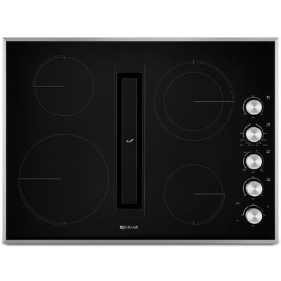 JennAir Euro-Style 30 in. 4-Burner Electric Cooktop with Downdraft, Simmer Burner & Power Burner - Stainless Steel | JED3430GS