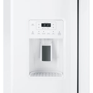 GE 33 in. 23 cu. ft. Side by Side Refrigerator with Ice & Water Dispenser - White, White, hires