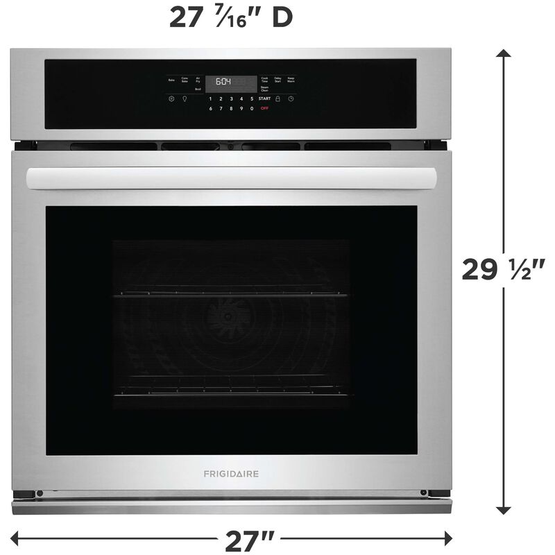 Frigidaire 27 in. 3.8 cu. ft. Electric Single Wall Oven with Standard Convection - Stainless Steel, Stainless Steel, hires