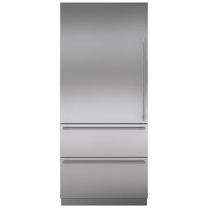 Sub-Zero 36 in. Left Hand Door Panel with Tubular Handle for Refrigerators - Stainless Steel, , hires