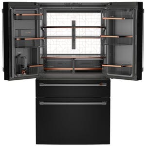 Cafe 36 in. 28.7 cu. ft. Smart 4-Door French Door Refrigerator with Internal Water Dispenser - Matte Black, Matte Black, hires
